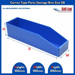 Correx Type Parts Storage Bins Size 08